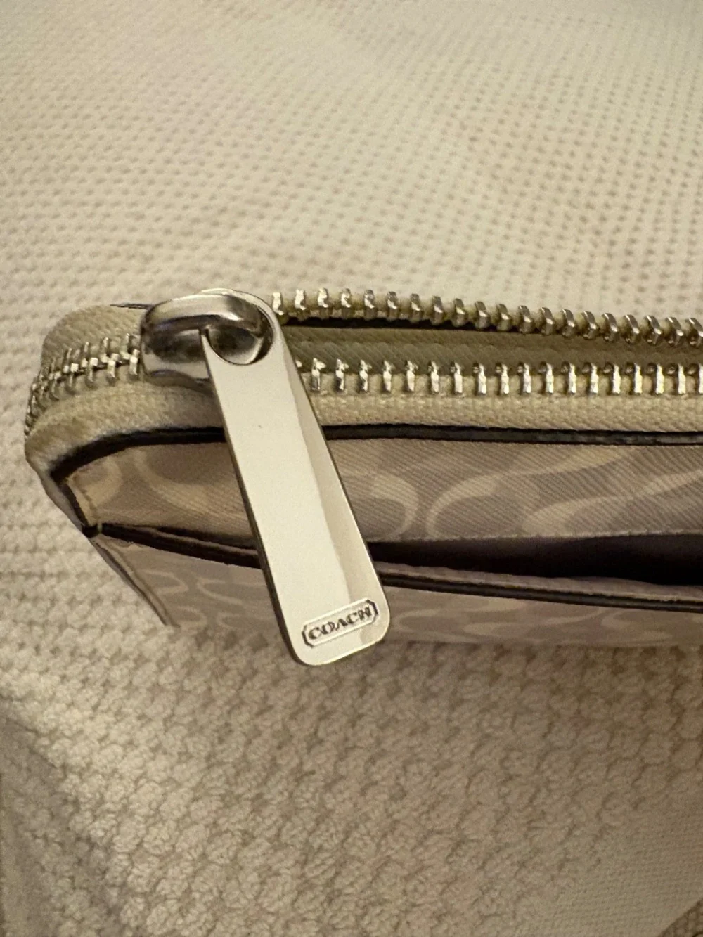 Coach Bags Signature Canvas Large Corner Zip Wristlet